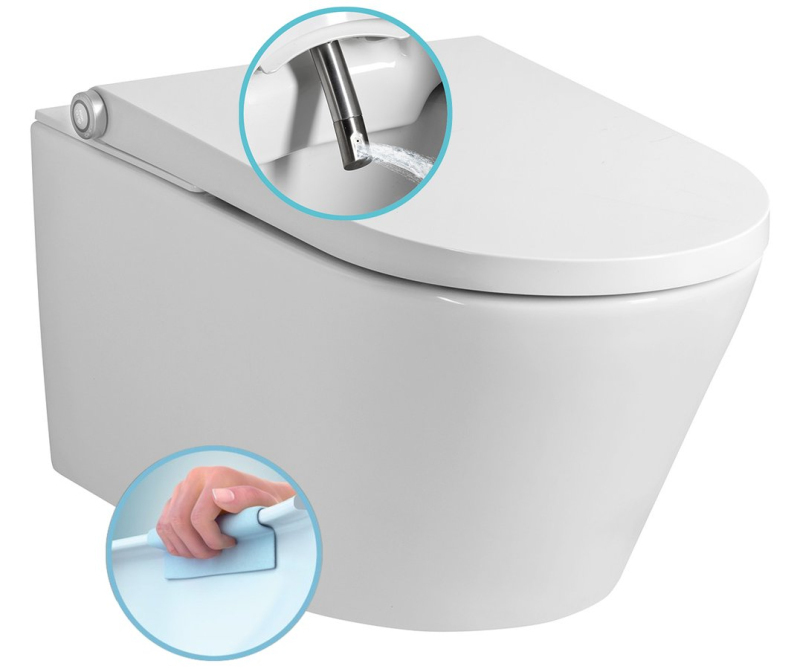 ELEKTRONICKÉ BIDETY A SPRCHOVACIE WC - VEEN CLEAN závesné WC s integrovaným elektronickým bidetom VE421