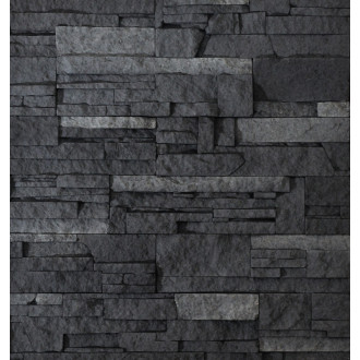 Obklad Vaspo Kameň lámaný tmavo šedá 10,7x36 cm reliéfny V53006