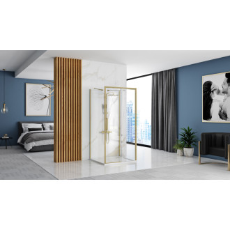 REA Sprchovací kút Rapid Slide Brush Gold KPL-04710