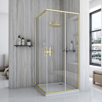 REA Sprchovací kút City 80x100 Brush Gold KPL-K74502 KPL-K74502