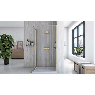 REA Sprchovací kút City 80x100 Brush Gold KPL-K74502 KPL-K74502