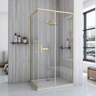 REA Sprchovací kút City 80x100 Brush Gold KPL-K74502 KPL-K74502