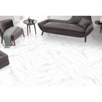 Dlažba Fineza Glossy Marbles Statuario platina 60x60 cm lesk STAT60PLL