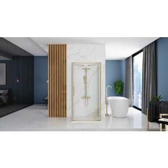 REA Rohový sprchovací kút RAPID SWING Brush Gold KPL-02522