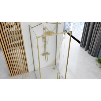 REA Rohový sprchovací kút RAPID SWING Brush Gold KPL-02522