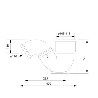 Násuvný sifón, DN110mm TU588 TU588 51750