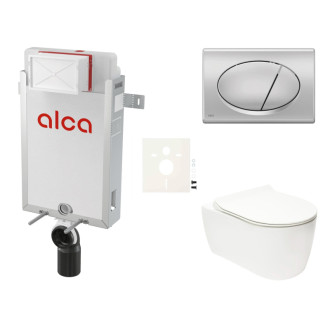 Cenovo zvýhodnený závesný WC set Alca na zamurovanie + WC Glacera Alfa SIKOAA3