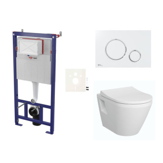 Cenovo zvýhodnený závesný WC set SAT do ľahkých stien / predstenová montáž + WC Vitra Integra SIKOSSINTRE70K