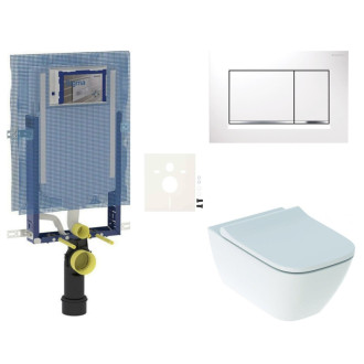 Cenovo zvýhodnený závesný WC set Geberit na zamurovanie + WC Geberit Smyle SIKOGEZSMS30