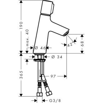 Umývadlová batéria Hansgrohe Talis Select S bez výpustu chróm 72041000