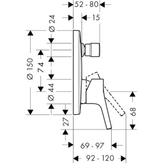 Vaňová batéria Hansgrohe Talis S bez podomietkového telesa chróm 72405000