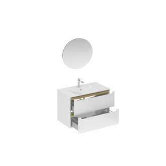 Kúpeľňová zostava s umývadlom vrátane umývadlovej batérie, vtoku a sifónu Naturel Stilla biela lesk KSETSTILLA023