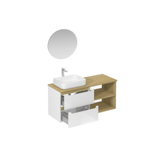 Kúpeľňová zostava s umývadlom vrátane umývadlovej batérie, vtoku a sifónu Naturel Stilla biela lesk KSETSTILLA014