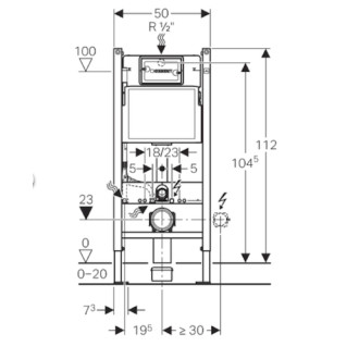 Modul do ľahkej steny k WC Geberit Delta 111.153.00.1