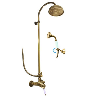 Sprchová batéria RAV SLEZÁK Labe so sprchovým setom 150 mm stará mosadz L581.5/3SM