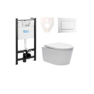 Cenovo zvýhodnený závesný WC set Roca do ľahkých stien / predstenová montáž + WC SAT Brevis SIKORSW1