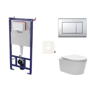 Cenovo zvýhodnený závesný WC set SAT do ľahkých stien / predstenová montáž + WC SAT Brevis SIKOSSBR21K