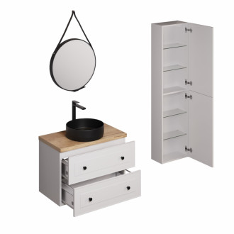 Kúpeľňová zostava s umývadlom vrátane umývadlovej batérie, vtoku a sifónu Naturel Forli biela KSETFORLI10