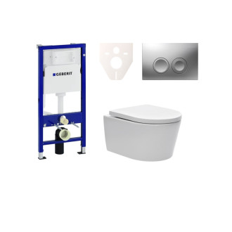 Cenovo zvýhodnený závesný WC set Geberit do ľahkých stien / predstenová montáž + WC SAT Brevis SIKOGES6W3