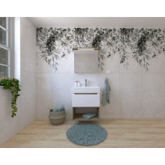 Kúpeľňová zostava s umývadlom vrátane umývadlovej batérie, vtoku a sifónu Naturel Stilla biela lesk KSETSTILLA010