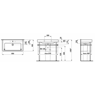 Nábytkové umývadlo Laufen Pro S 85x46 cm otvor pre batériu uprostred 1396.5.000.104.1