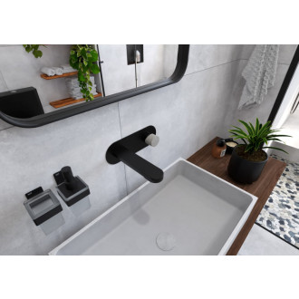 Umývadlo na dosku SAT Cemento 64x37 cm šedá bez prepadu CEM6437TS