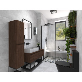 Umývadlo na dosku SAT Cemento 64x37 cm šedá bez prepadu CEM6437TS