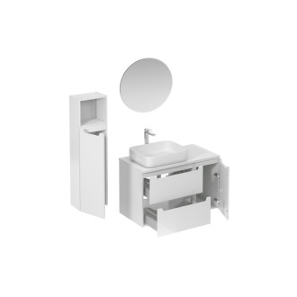 Kúpeľňová zostava s umývadlom vrátane umývadlovej batérie, vtoku a sifónu Naturel Stilla biela lesk KSETSTILLA019