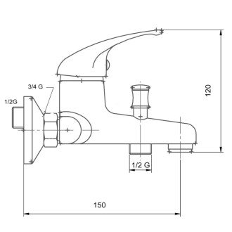Vaňová batéria Novaservis Metalia 55 so sprchovacím setom 100 mm chróm 55024.0