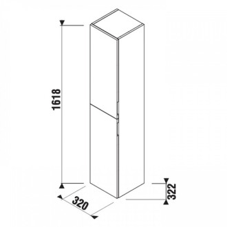 Kúpeľňová skrinka vysoká Jika Cubito 32x32,2x161,8 cm biela H43J4222305001