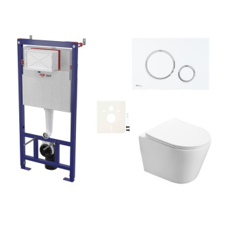 Cenovo zvýhodnený závesný WC set SAT do ľahkých stien / predstenová montáž + WC SAT Infinitio SIKOSSIN76K