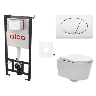 Cenovo zvýhodnený závesný WC set Alca do ľahkých stien / predstenová montáž + WC SAT Brevis SIKOASW1