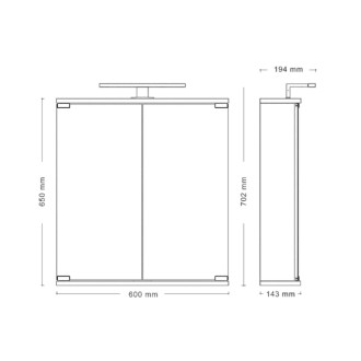 Zrkadlová skrinka Jokey KANDI LED biela 60 cm 111912222-0110