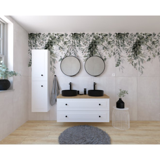 Kúpeľňová zostava s umývadlom vrátane umývadlovej batérie, vtoku a sifónu Naturel Forli biela KSETFORLI4