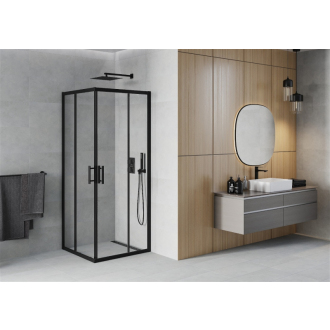 MEXEN RIO sprchovací kút štvorec 80x80x190 cm 5mm čierna-číre 860-080-080-70-00