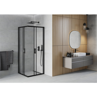 MEXEN RIO sprchovací kút štvorec 80x80x190 cm 5mm čierna-číre 860-080-080-70-00
