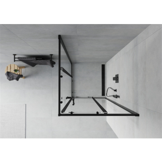 MEXEN RIO sprchovací kút štvorec 80x80x190 cm 5mm čierna-číre 860-080-080-70-00