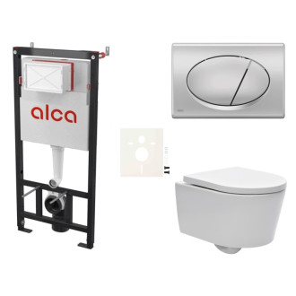 Cenovo zvýhodnený závesný WC set Alca do ľahkých stien / predstenová montáž + WC SAT Brevis SIKOASW3