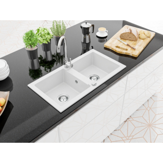 Mexen MARIO Dvojdrez 820x436x161, granit biela 6504822000-20