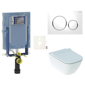 Cenovo zvýhodnený závesný WC set Geberit na zamurovanie + WC Geberit Smyle SIKOGEZSMS20