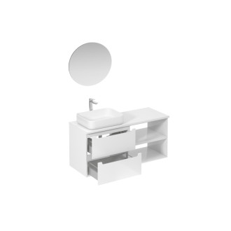 Kúpeľňová zostava s umývadlom vrátane umývadlovej batérie, vtoku a sifónu Naturel Stilla biela lesk KSETSTILLA016