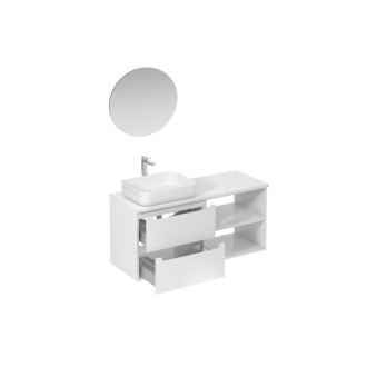 Kúpeľňová zostava s umývadlom vrátane umývadlovej batérie, vtoku a sifónu Naturel Stilla biela lesk KSETSTILLA016