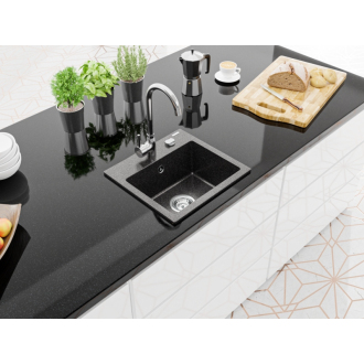 Mexen MILO Jednodrez 442x415x171, granit čierna 6505441000-76