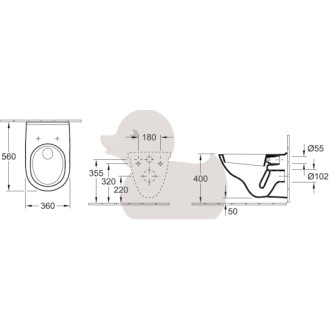 Cenovo zvýhodnený závesný WC set TECE na zamurovanie + WC Villeroy &amp; Boch O.novo KMPLONOVO