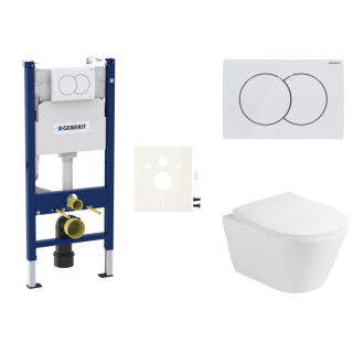 Cenovo zvýhodnený závesný WC set Geberit do ľahkých stien / predstenová montáž + WC Glacera Ava SIKOGESAVAD01