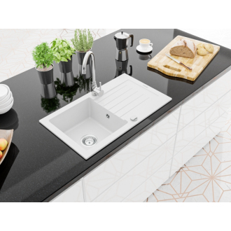 Mexen PABLO Jednodrez s odkvapom 752x436x161, granit biela 6510751010-20