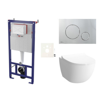 Cenovo zvýhodnený závesný WC set SAT do ľahkých stien / predstenová montáž + WC Vitra Sento SIKOSSSEN71K