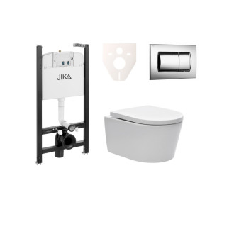 Cenovo zvýhodnený závesný WC set Jika do ľahkých stien / predstenová montáž + WC SAT Brevis SIKOJSW2