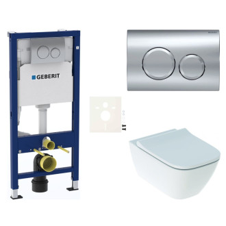 Cenovo zvýhodnený závesný WC set Geberit do ľahkých stien / predstenová montáž + WC Geberit Smyle SIKOGESSMD20