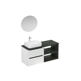 Kúpeľňová zostava s umývadlom vrátane umývadlovej batérie, vtoku a sifónu Naturel Stilla biela lesk KSETSTILLA015